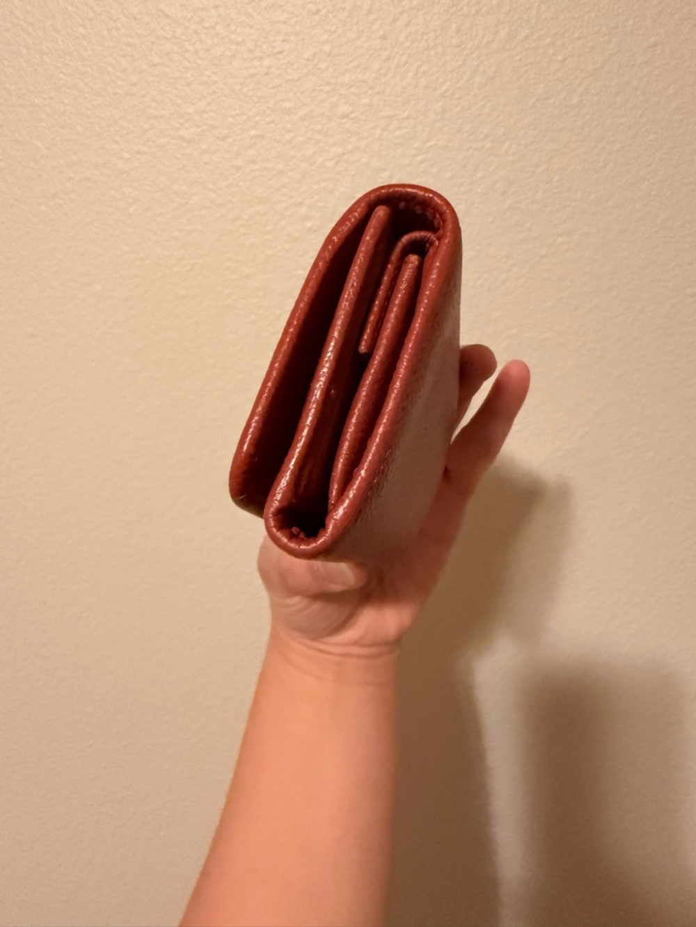 See By Chloé Rust Red Pebbled Leather Short Wallet - Picture 3 of 10